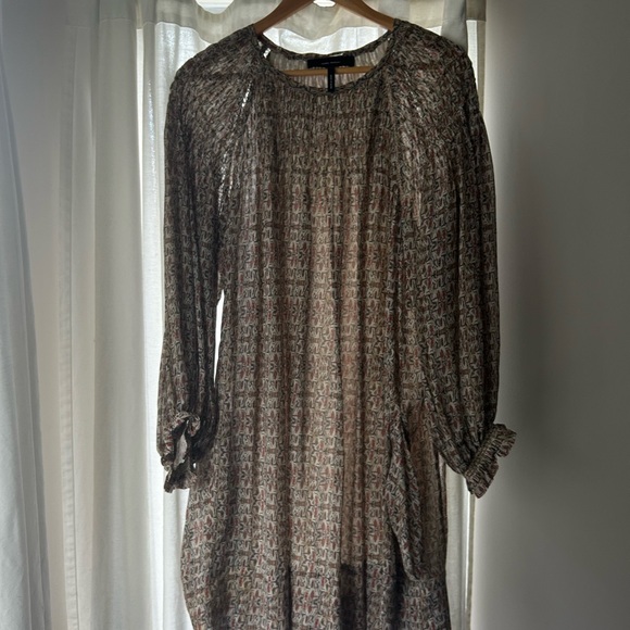 Isabel Marant Dresses & Skirts - Isabel Marant Patterned Long Sleeve Silk Dress